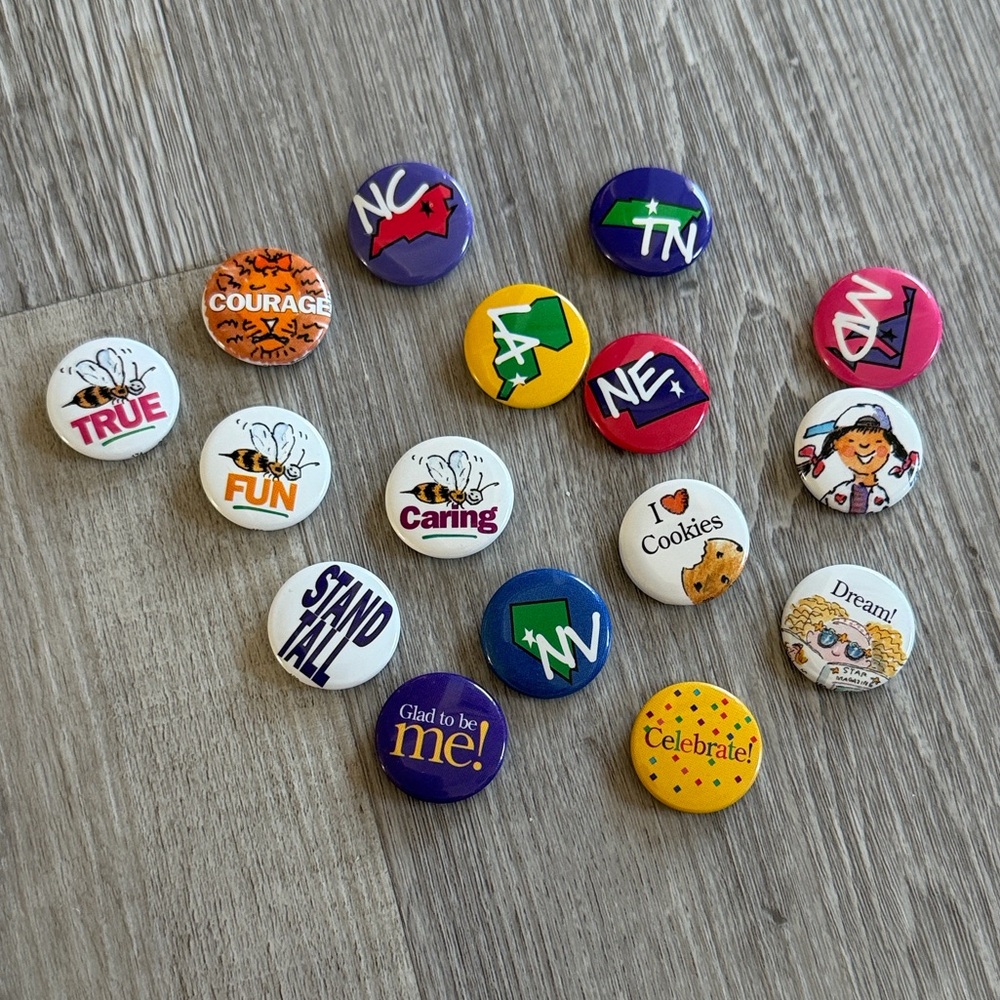 American girl grin pins